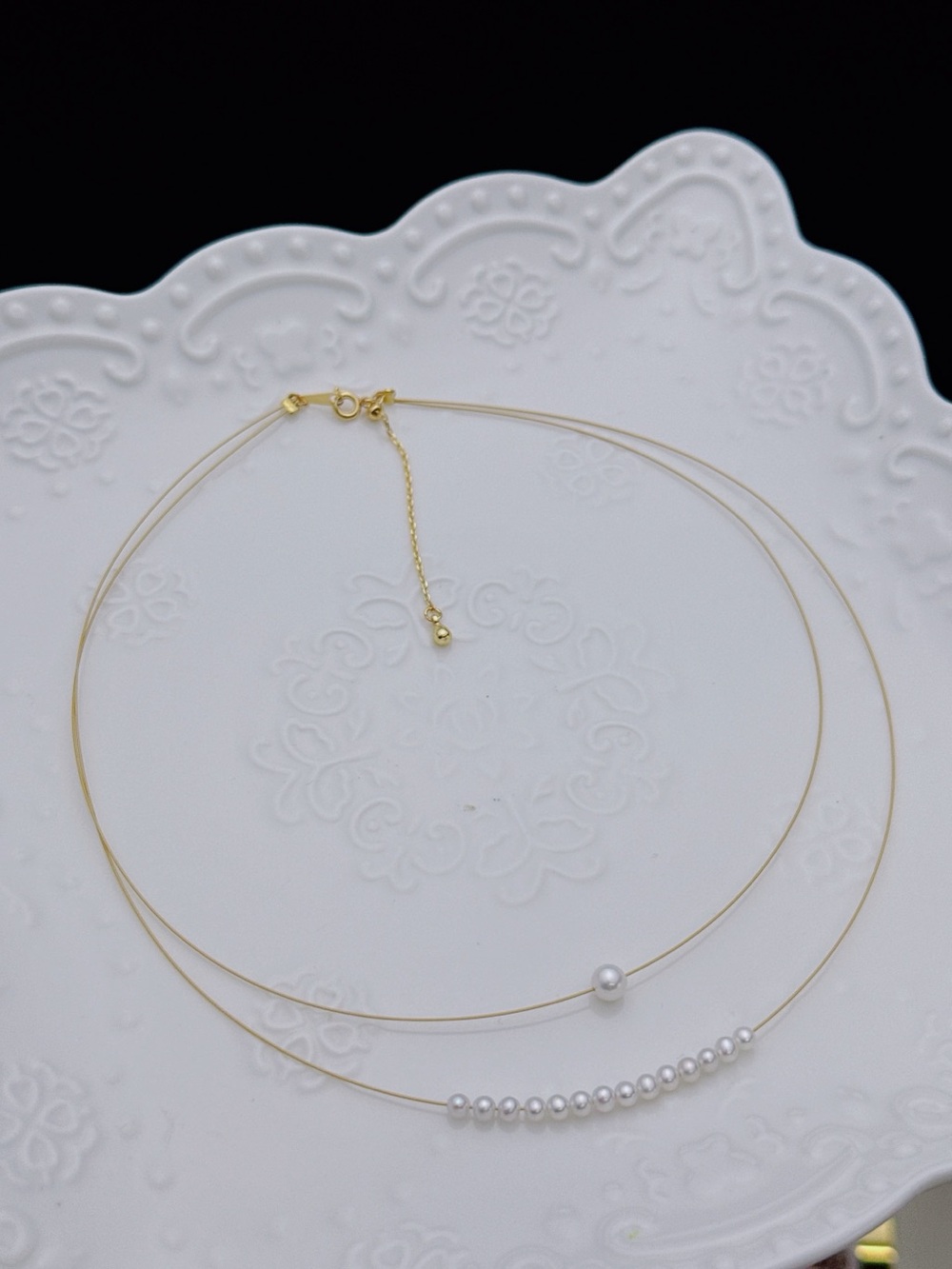 S925 Handmade Freshwater Baby Pearl Double Layer Necklace 26X443 - Picture 2 of 8